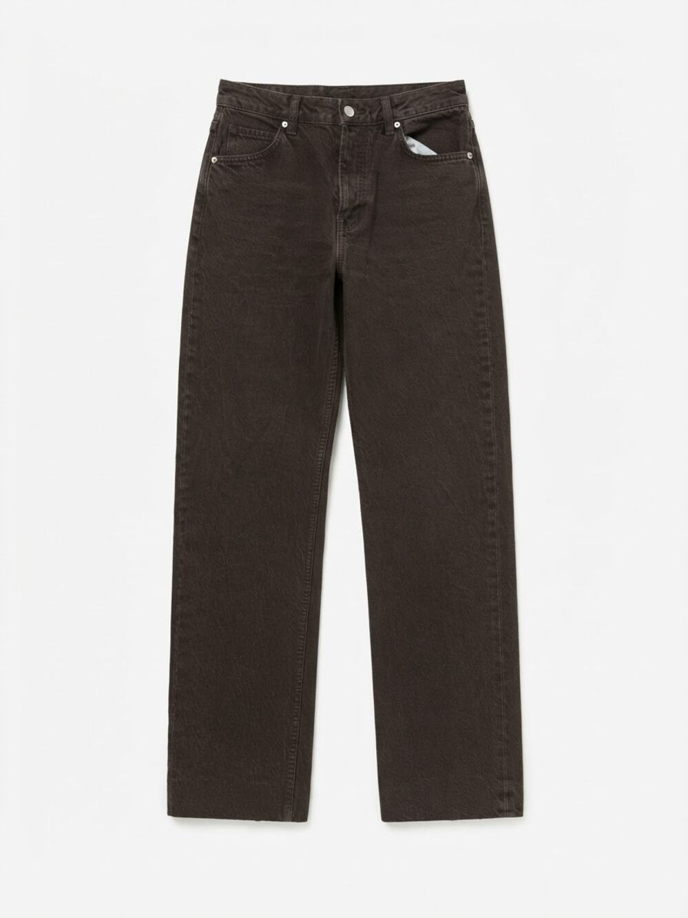 Zara Women Jeans Size USA 4 EUR 36 Brown High Rise Straight Leg Denim Pants Fall
